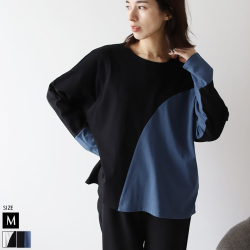 バイカラードルマンスリーブロングTシャツ(980-20110)