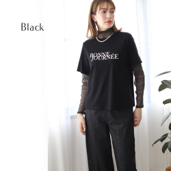 ラメチュールレイヤードロングTシャツ(51861R)