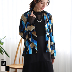 ニュアンス柄バックフレアシャツ(293-31017)