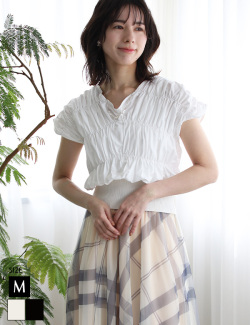 ワイドリブギャザーブラウス(70040-4153)