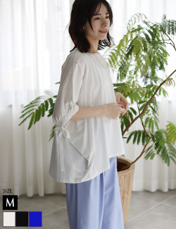 ギャザースリーブリボントップス(25-0454)