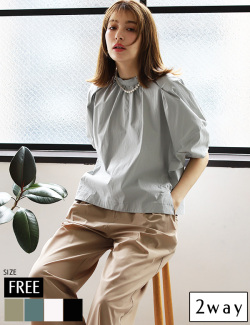 前後2wayランタンスリーブZIPブルゾン(27481)