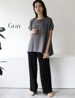 接触冷感タックショルダードロストTシャツ(15-0551)【メール便】