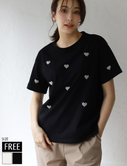 プチパールハートTシャツ(KY-4194)