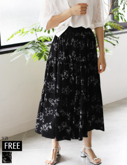 フラワープリントスカート(85104)