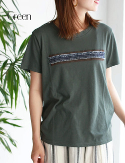 ポイントデニムロゴTシャツ(912-95142)【メール便】