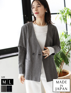 日本製ダブルボタンチェックジャケット(141407)