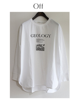 ロゴプリントラウンドヘムロングTシャツ(25-0508)