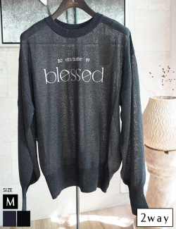 シアーロゴニットトップス(32284E)