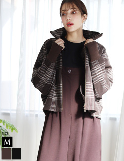 チェックジャガードドルマンブルゾン(35-0546)