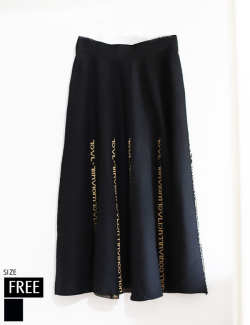 英字ロゴフレアニットスカート(KY-4551)