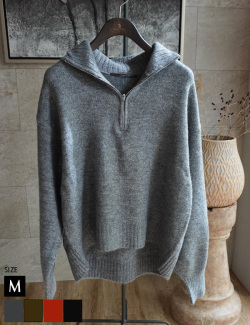 ハーフZIPワイドプルオーバーニット(39-0358)