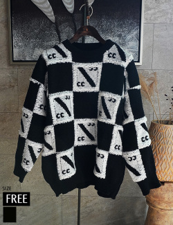 スクエアジャガードニット(KY-4567)