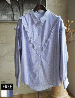 フリルデザインシャツブラウス(963-27011)