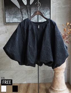 ふくれフラワージャガードブルゾン(151-47957)