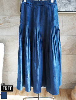 消しプリーツデニムスカート(KY-25011)