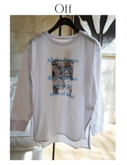 モノクロフォトプリントロングTシャツ(25-0558)