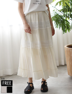 レースラインティアードスカート(KY-5042)