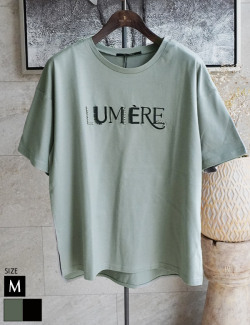 コットンスタッズミックス刺繍ロゴTシャツ(45-0614)