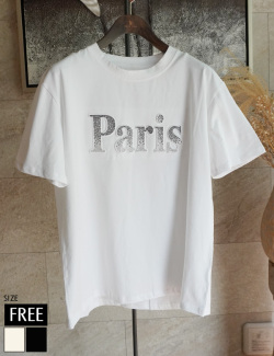 ラインストーンエンボスロゴTシャツ(KY-5122)