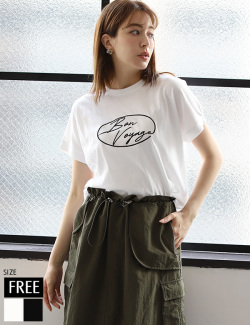 刺繍ロゴフレンチトップス(25-0618)