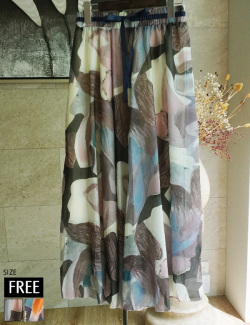 絵画風シフォンフレアニュアンスカラースカート(25149)