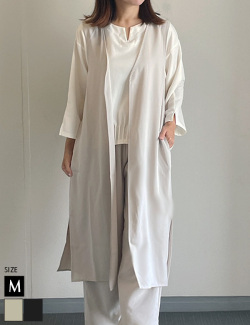 接触冷感UVカットとろみロングジレ(45-0685)