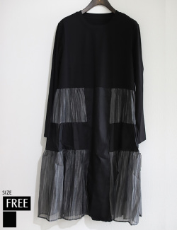 オーガンジーパネルデザインワンピース(KY-5538)