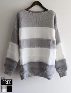 ファーラインデザインニット(KY-5687)