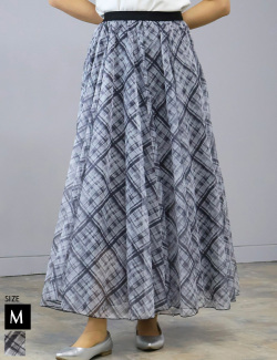 バイアスチェック柄チュールスカート(78012)