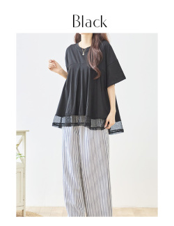 裾メッシュフレアトップス(N13-456-01)