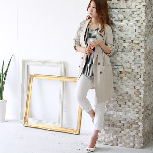 Praise 袖ロールアップロングテーラードジャケット