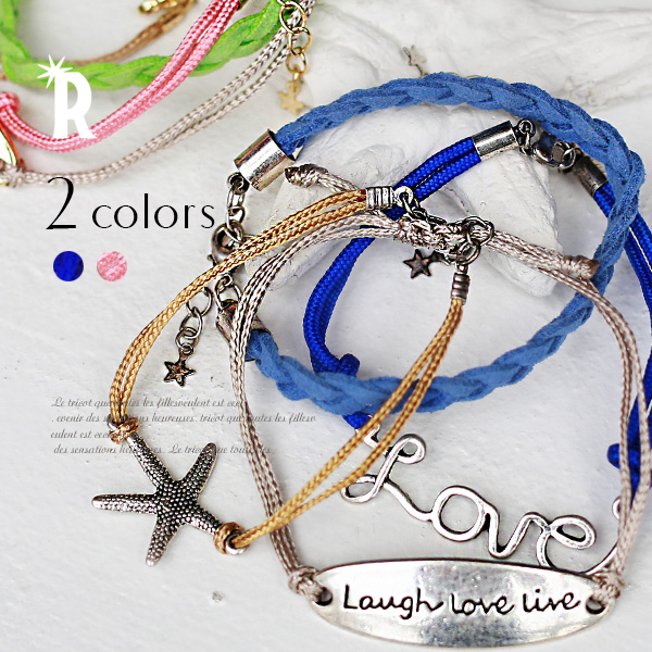 ヒトデ ｌｏｖｅチャーム4連ブレスレット M 096 メール便発送 送料無料 返品交換不可