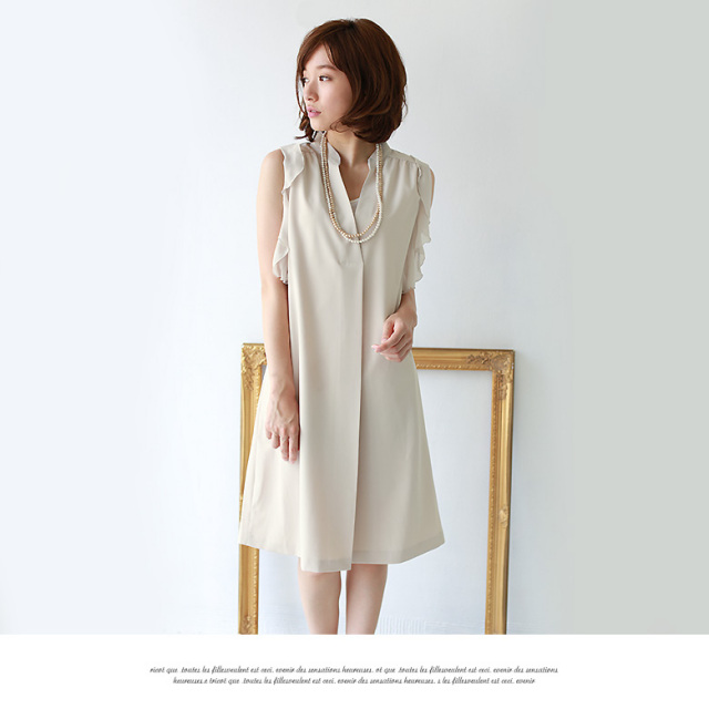 特別価格 Praise ラッフルフリルスリーブスキッパーワンピース 612