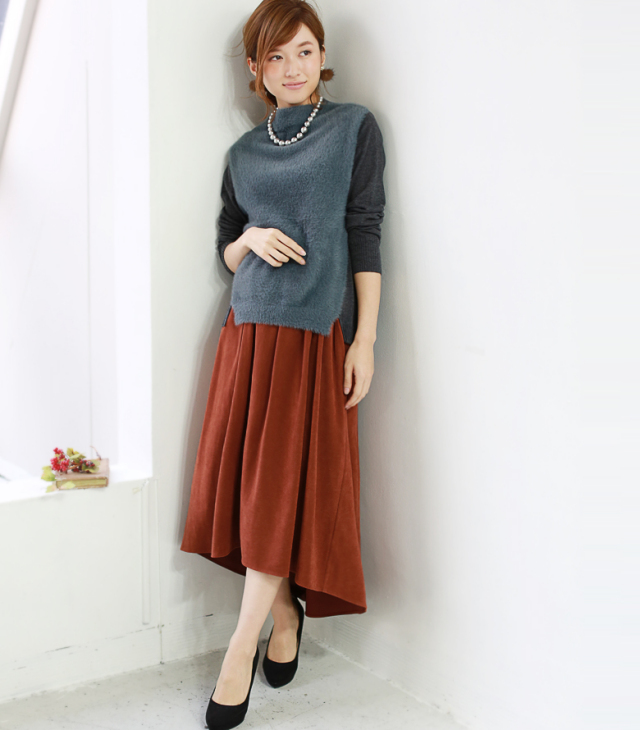 Real Cube ピーチスエードテールカットスカート Sy