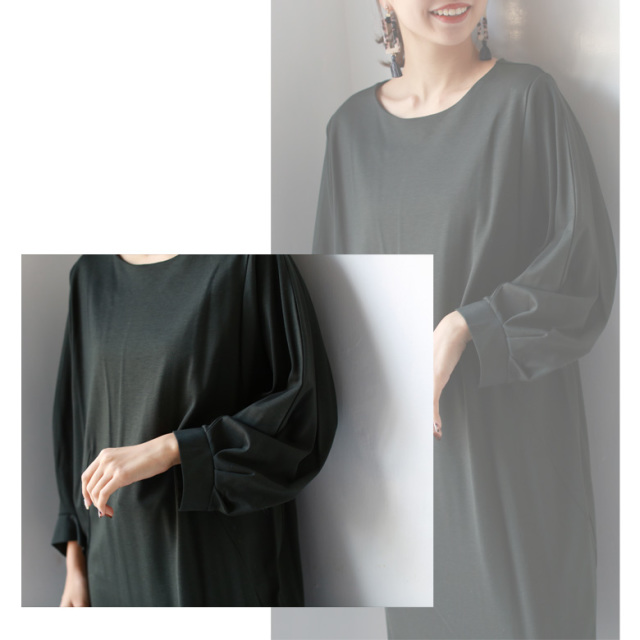 【特別価格】 CLOCHE 日本製 ドルマンタックスリープワンピース (850-85110)