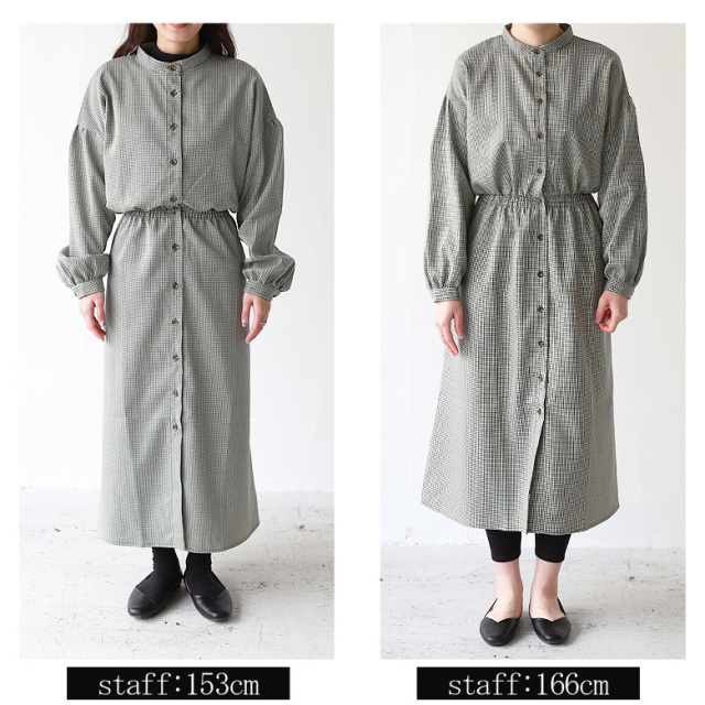 ワンピース 特別価格 270a432 Buyer S ハウンドトゥースチェックシャツワンピース S S