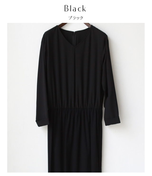 【特別価格】QTUME 切替Vネックワンピース (010-21004/010-21005)