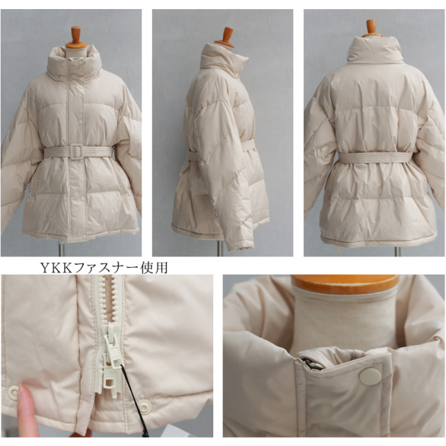 Cloche ベルト付きダウンコート 952