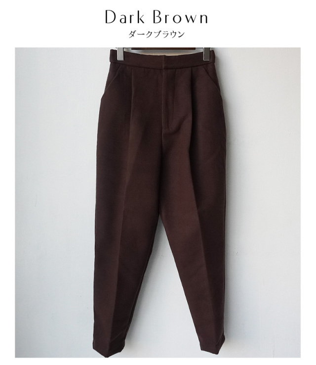 【程よい肉厚生地で冬も暖か・美脚シルエット】起毛テーパードパンツ (29629A434)