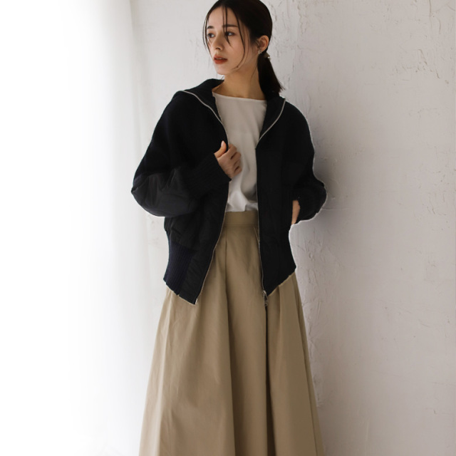 キルティングニットZIPアウター(44295)