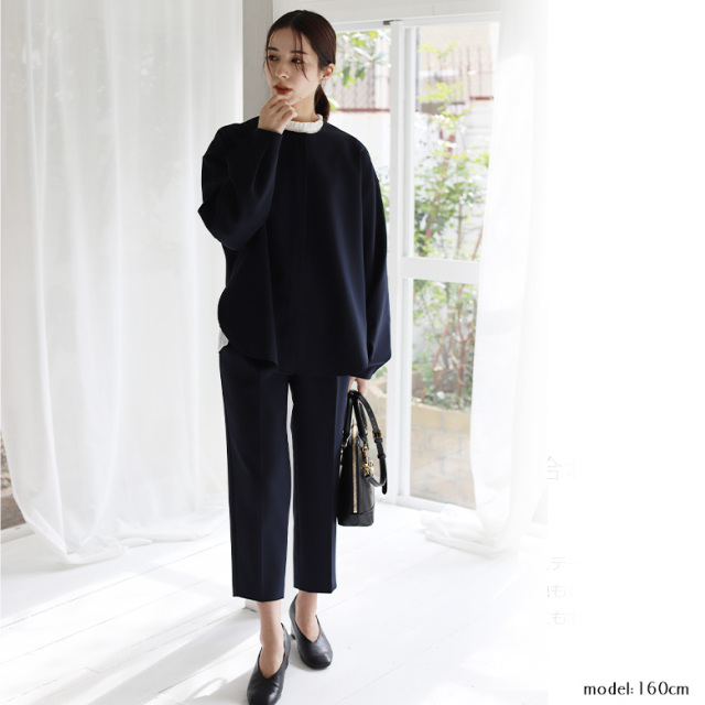 ボタンタックテーパードパンツ(a95-018)