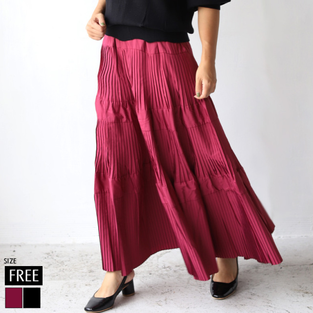 プリーツティアードスカート(WQN4297) 
