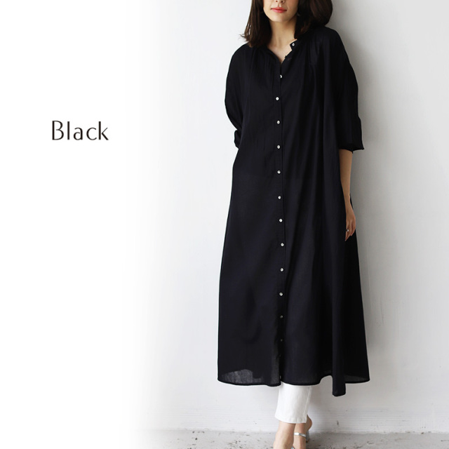 前後2wayシャーリングシャツワンピース(WOA2323)