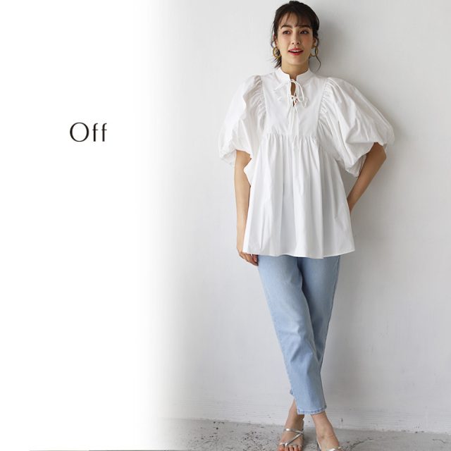 ギャザーボリュームブラウス(a52-031)