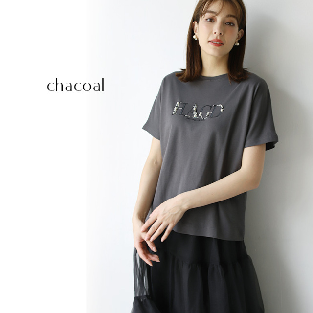 ロゴ刺繍パールスタッズTシャツ(WTS6487)