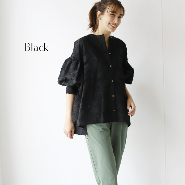 シアージャガードボリューム袖ブラウス(a52-034)