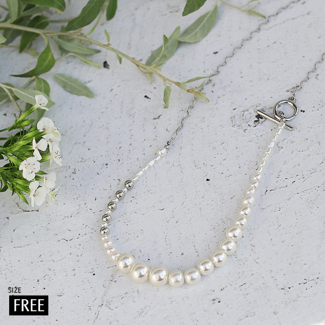 パールグラデーションネックレス(100470) 