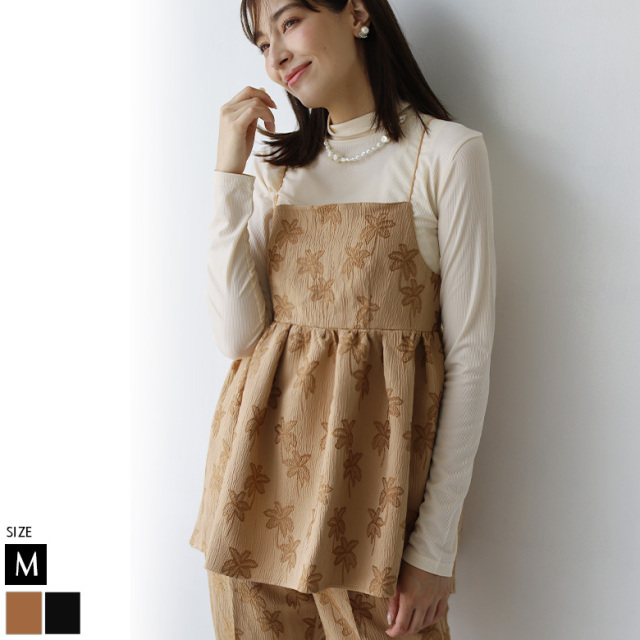 新品未使用未開封！！スプリングフラワーカバーキャミソールとシャーリングレキンス Drawstring Flower Motif Camisole/ドローストリングフラワー