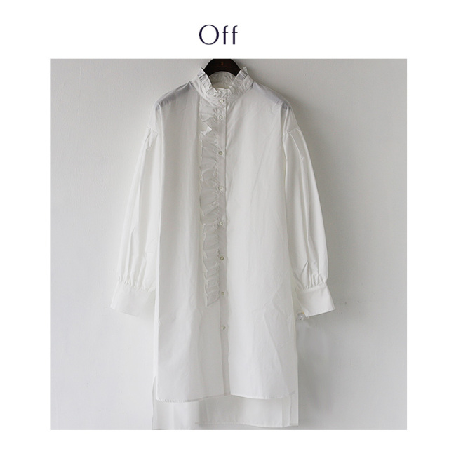 フロントフリルロングシャツブラウス(963-26501)